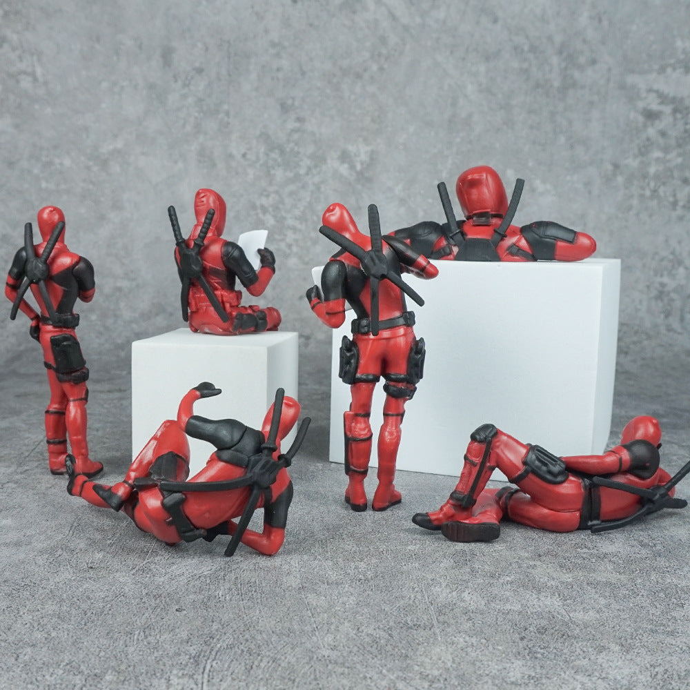 š„Swinging Deadpool + š„6 Deadpool Action Figures - Pack of 6