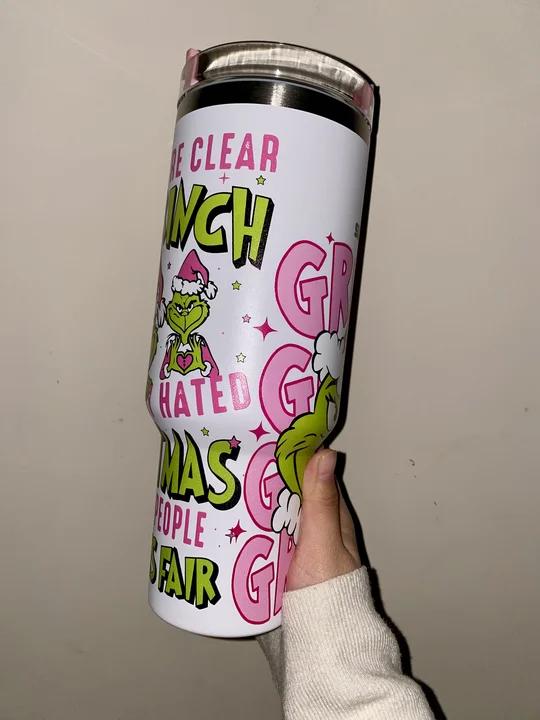 🔥Pink Grinch Insulated Tumbler 40OZ ✈️Free Shippment