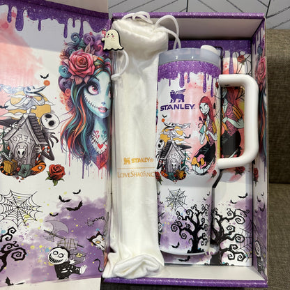🔥40oz Sally x Jack Skellington Tumbler Noctilucent 🚚Free Shipping