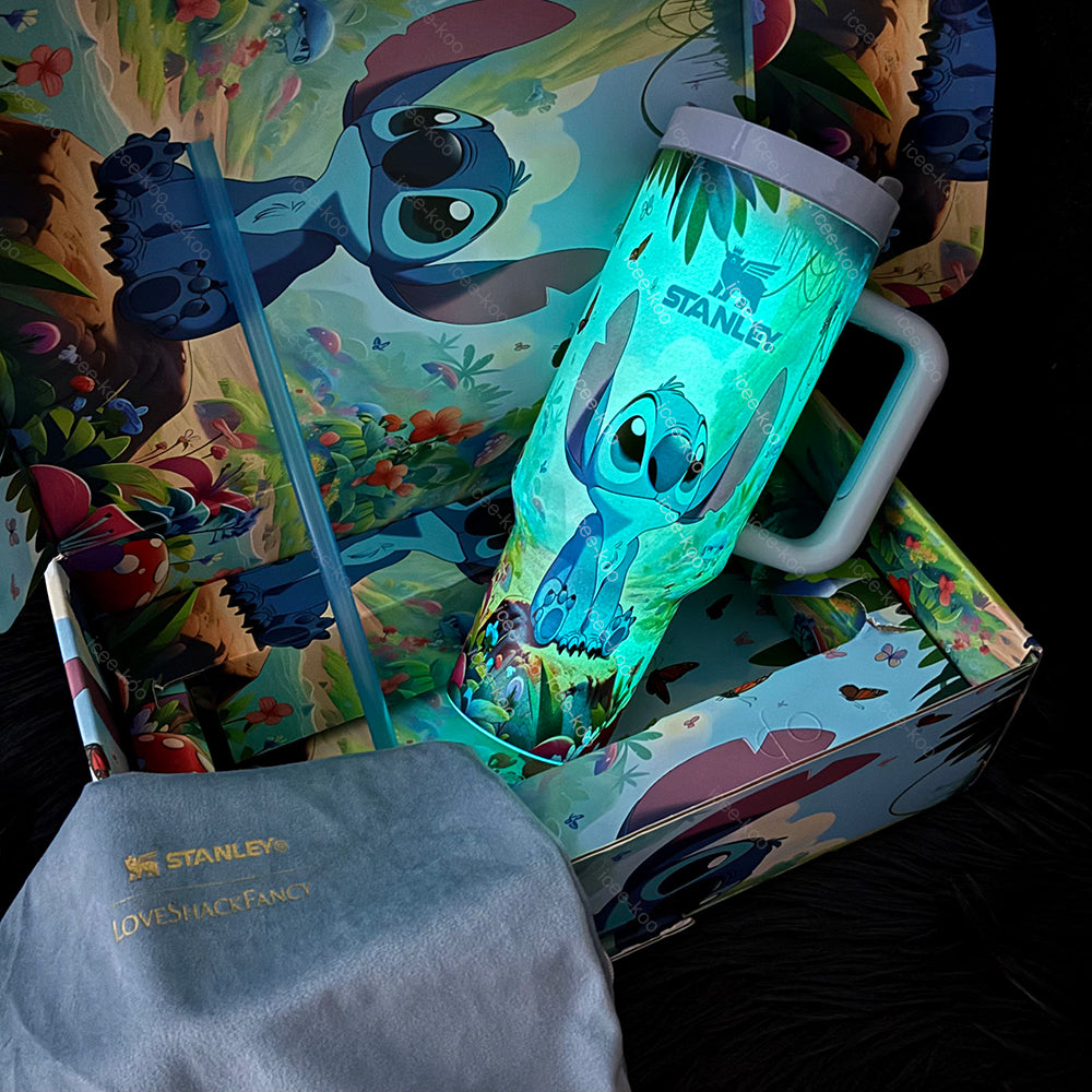 🔥40OZ Stitch Insulated Tumbler Gift Box  Include Straw and Topper
